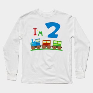 Children's second 2nd birthday train Long Sleeve T-Shirt